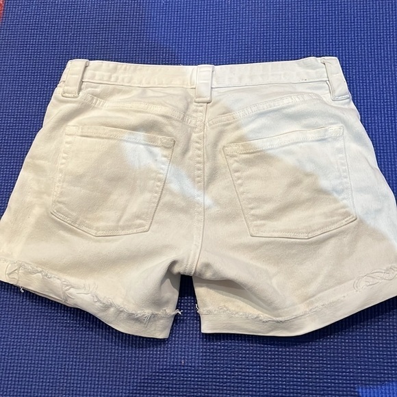 J Crew White Denim Stretch Cut Off Shorts Size 0 - Picture 2 of 6